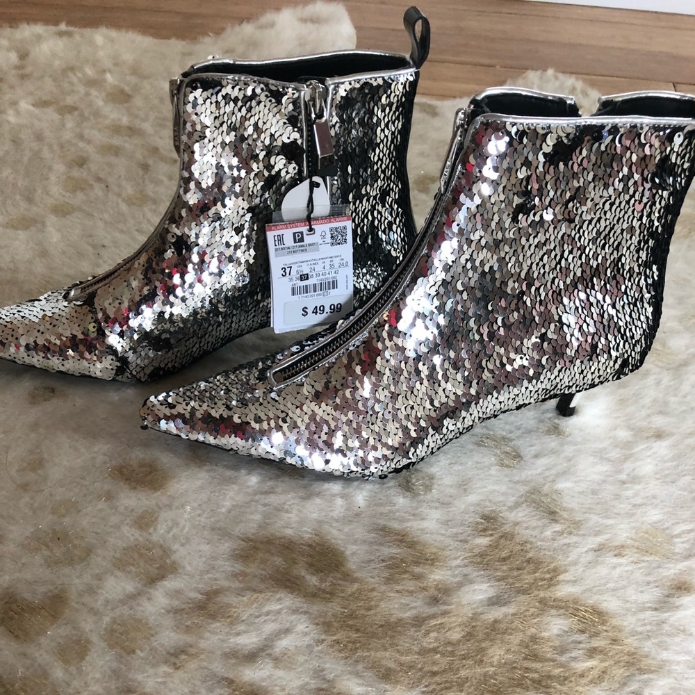 Sequin Kitten Heel Bootie